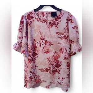 Alex Marie Floral Blouse in Pink and Red